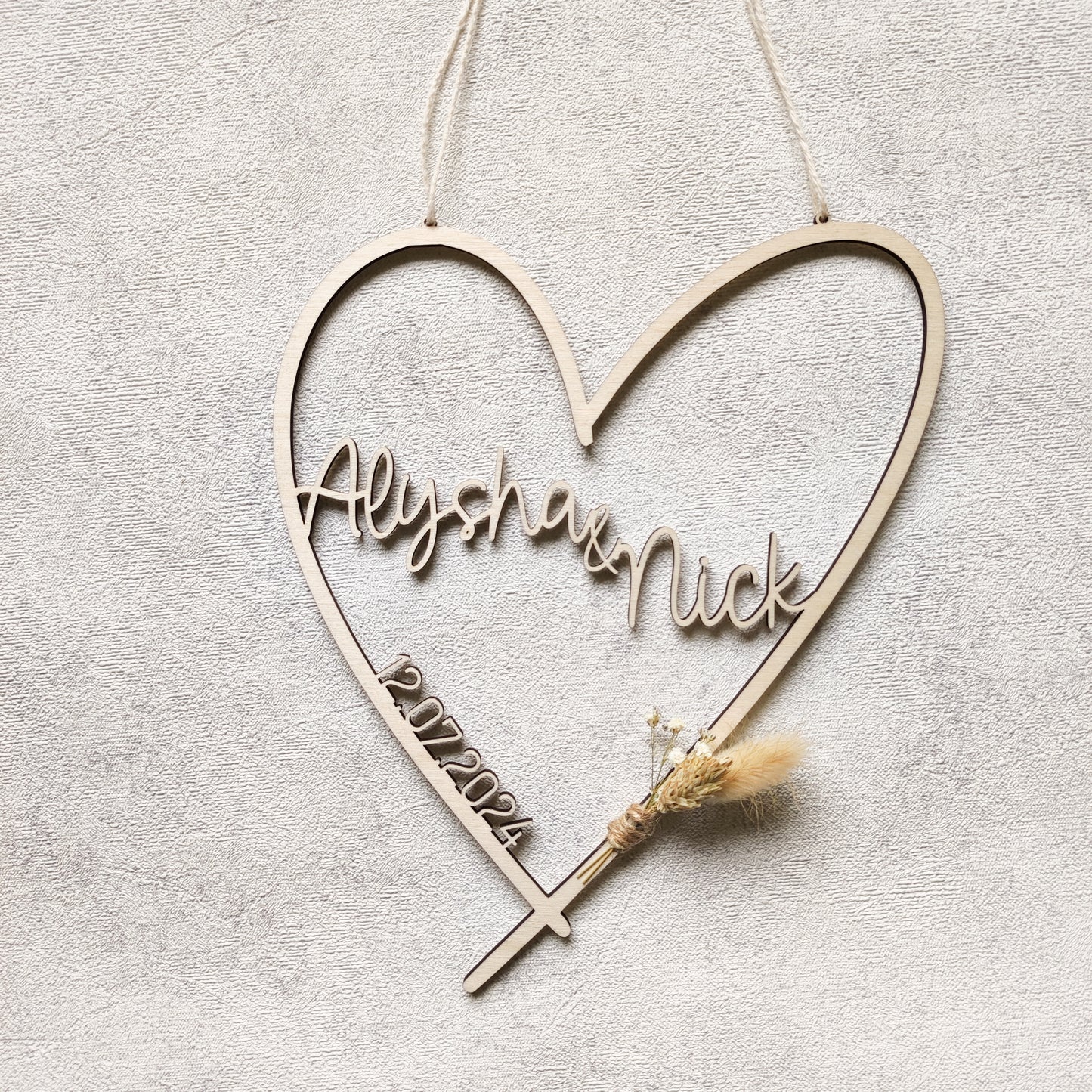 Personalisiertes Herz aus Holz | Hochzeit