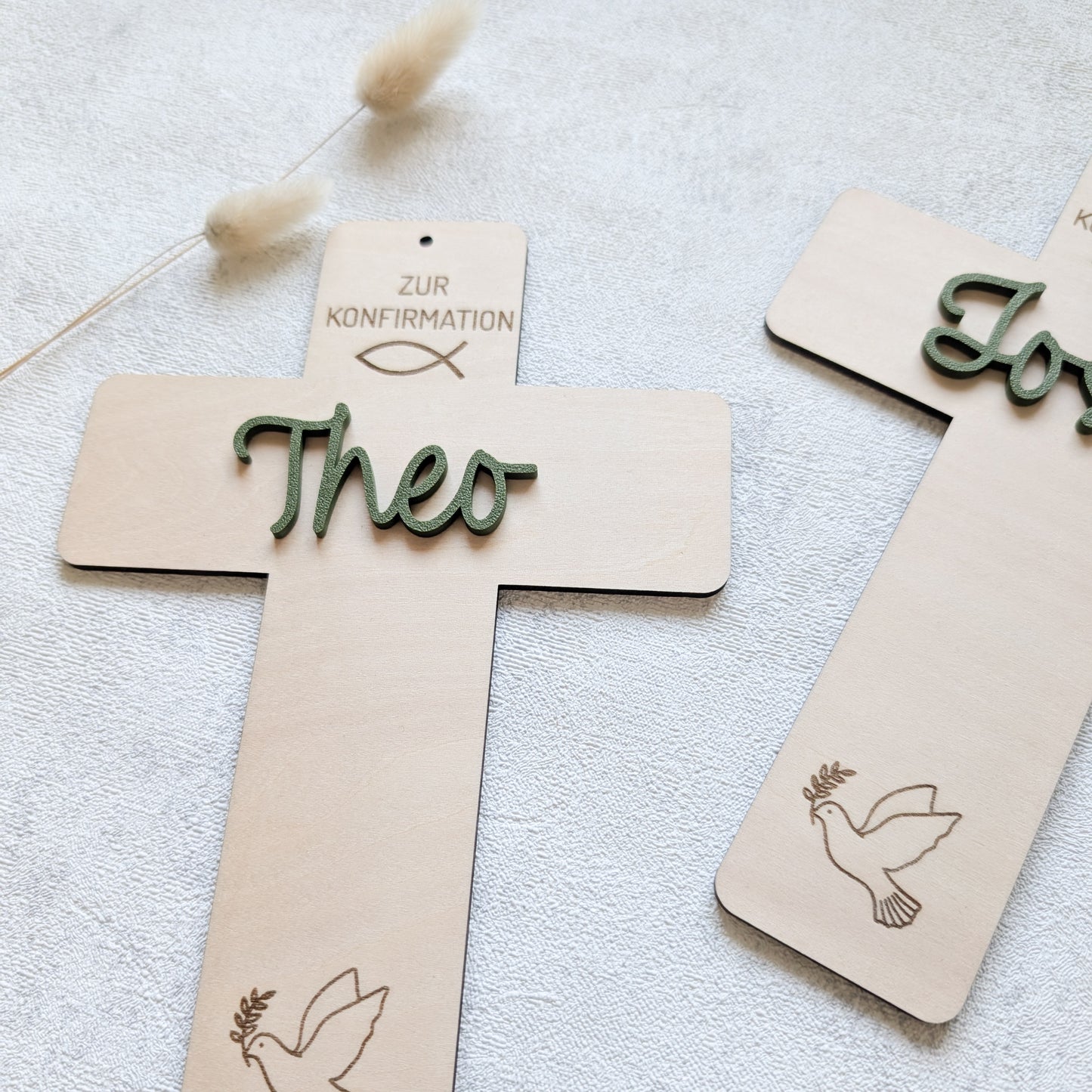 Personalisiertes Holzkreuz Konfi/Kommunion/Taufe