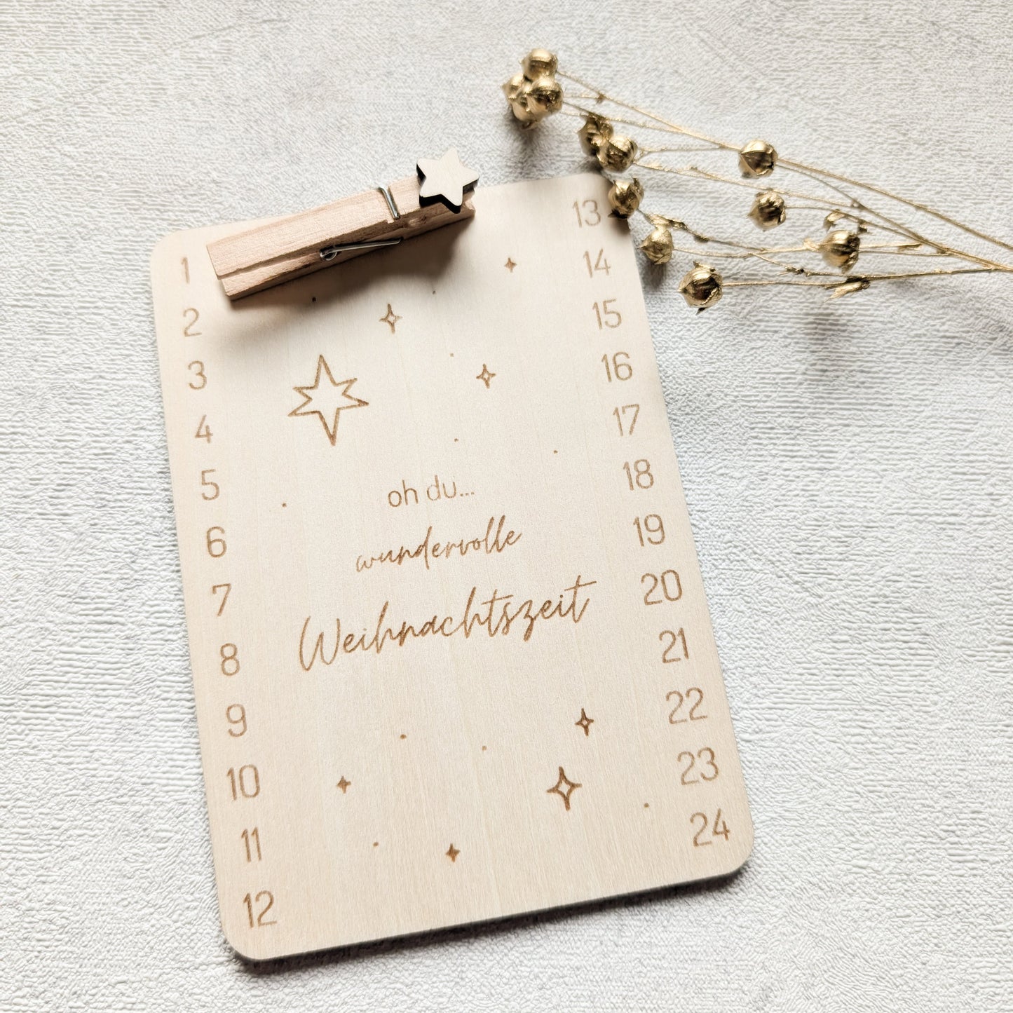 Adventskalender Holzkarte