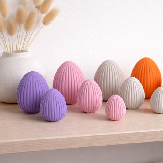Ostereier mit minimalistischer Rillenstruktur | 3D-Druck