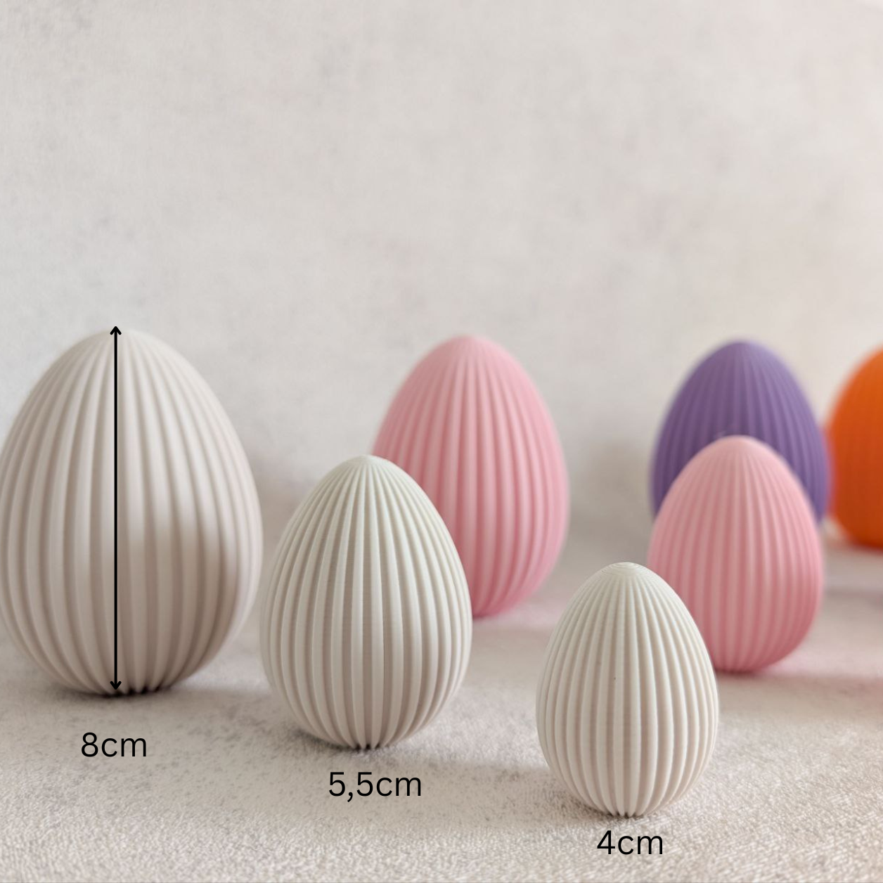 Ostereier mit minimalistischer Rillenstruktur | 3D-Druck