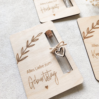 Holzkarte Geldgeschenk
