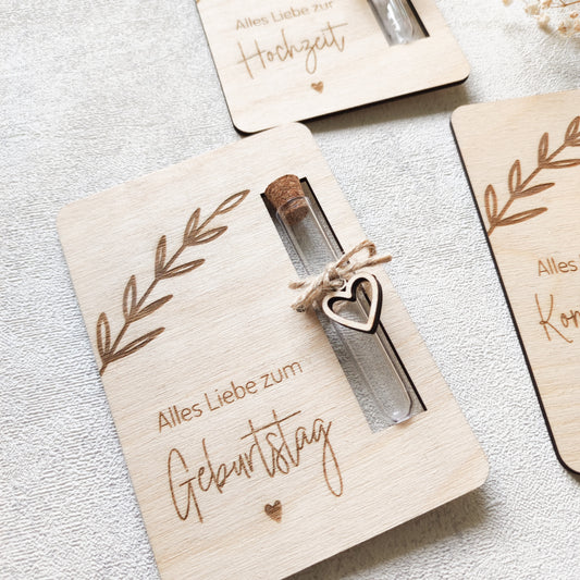 Holzkarte Geldgeschenk