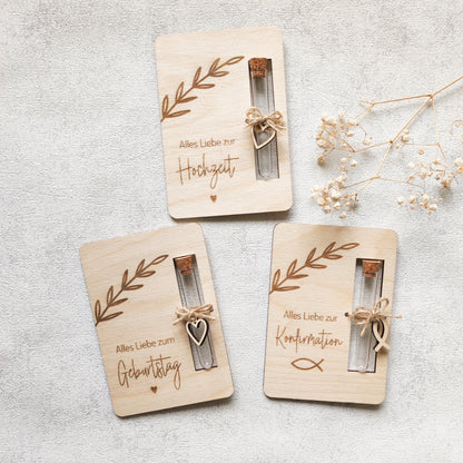Holzkarte Geldgeschenk