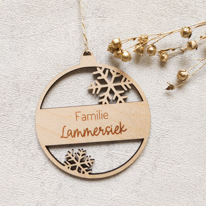 Personalisierte Weihnachtskugel Holz | Familie