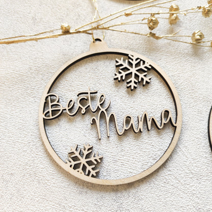 Weihnachtskugel Holz | Beste(r) Oma, Opa, Mama, Papa