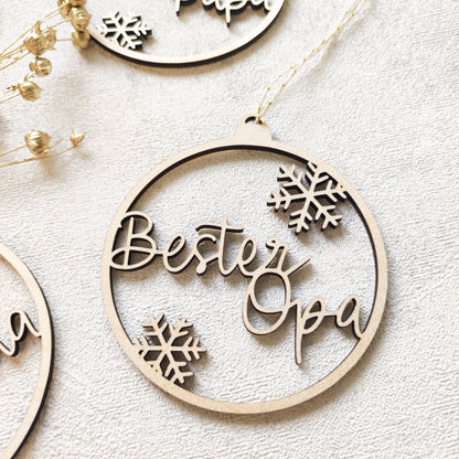 Weihnachtskugel Holz | Beste(r) Oma, Opa, Mama, Papa