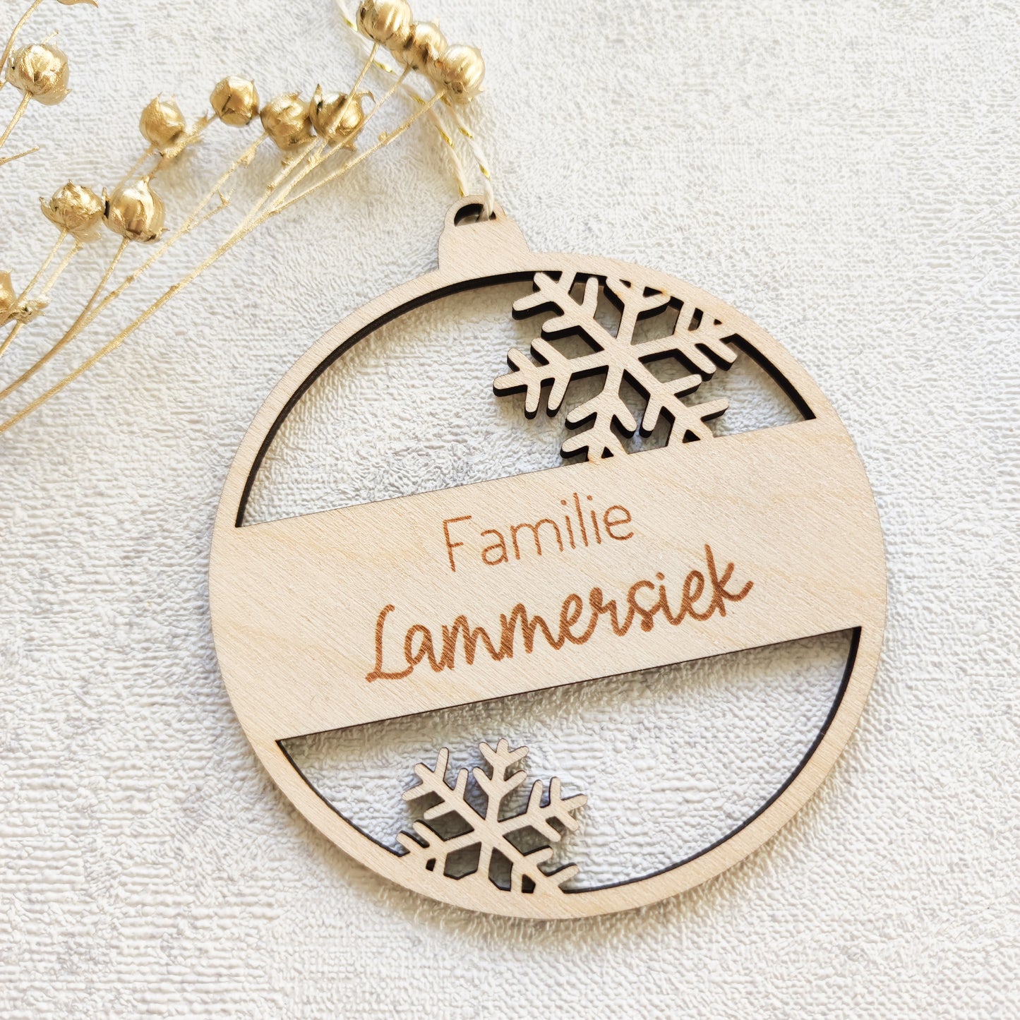 Personalisierte Weihnachtskugel Holz | Familie