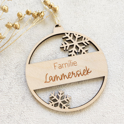 Personalisierte Weihnachtskugel Holz | Familie