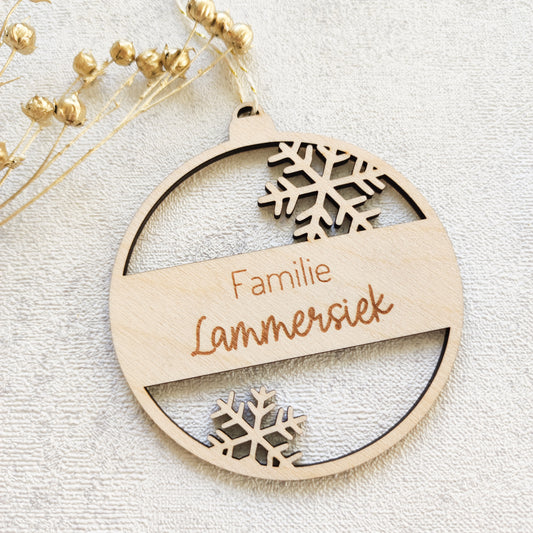 Personalisierte Weihnachtskugel Holz | Familie