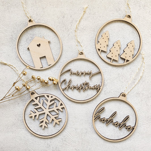 Weihnachtskugel Holz | Minimalistisch