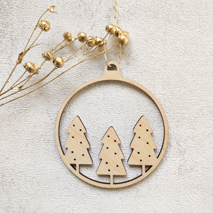 Weihnachtskugel Holz | Minimalistisch