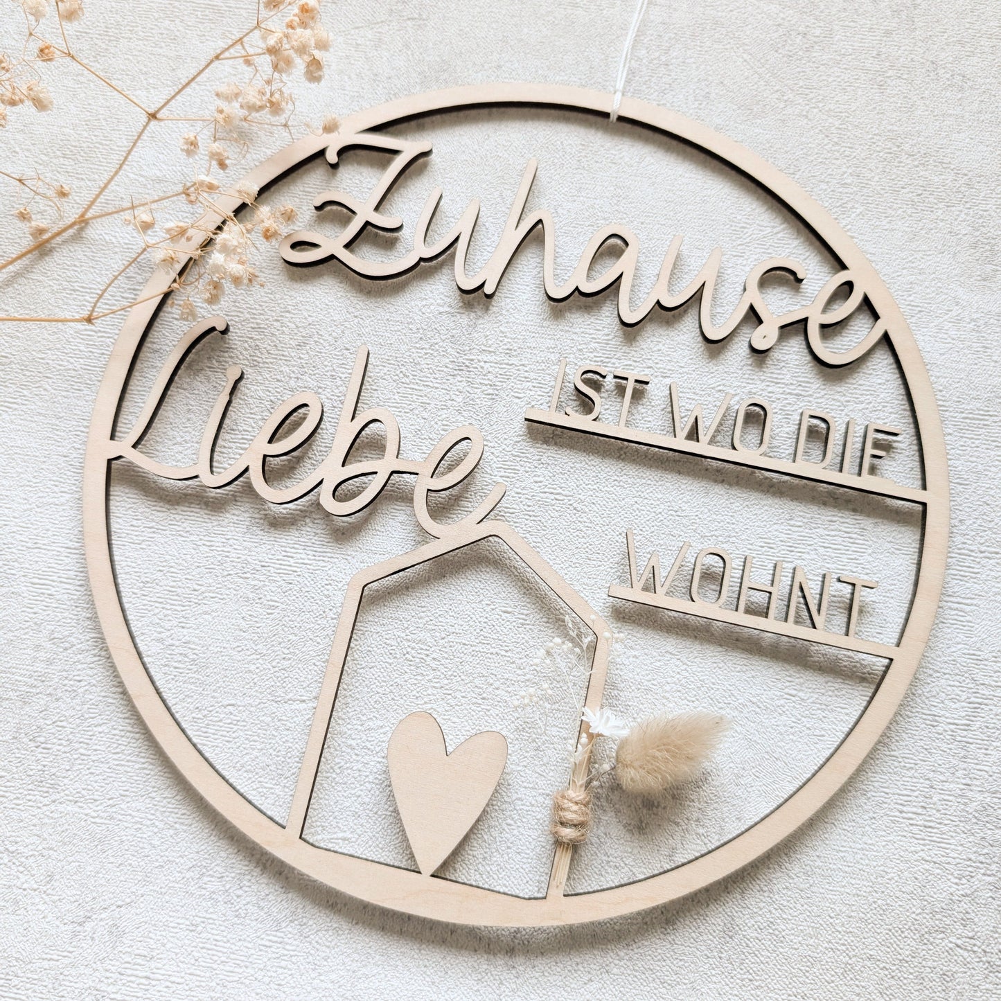 Holzkranz "Zuhause ist Liebe"