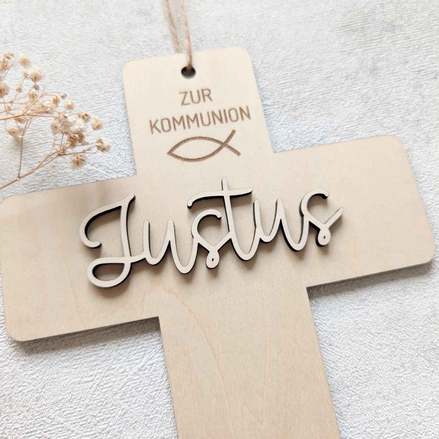 Personalisiertes Holzkreuz Konfi/Kommunion/Taufe