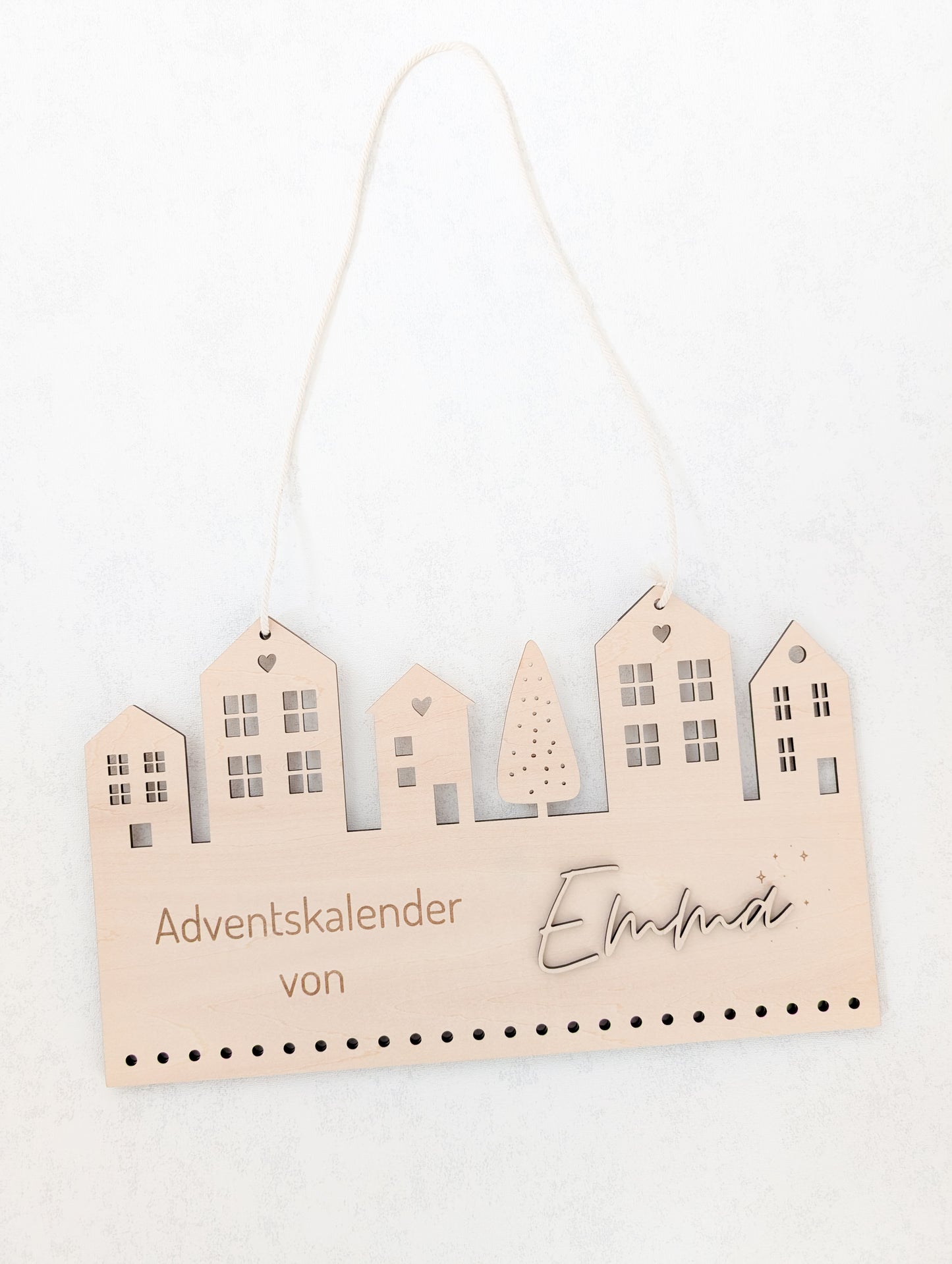 personalisierter Adventskalender mit Jutesäckchen zum Befüllen