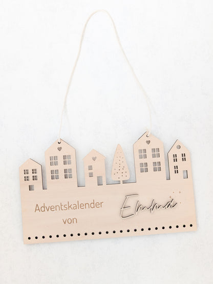 personalisierter Adventskalender mit Jutesäckchen zum Befüllen