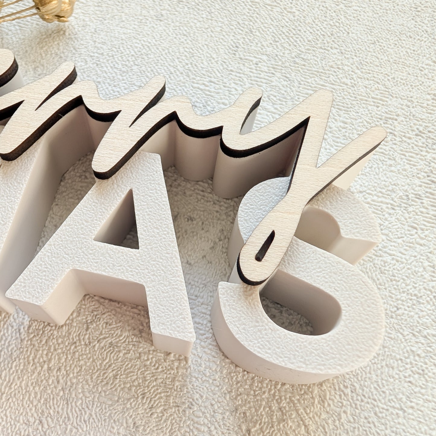 Merry Christmas  3D-Schritzug mit Holz