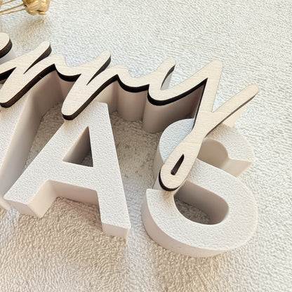 Merry Christmas  3D-Schritzug mit Holz