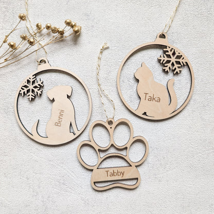 Personalisierte Weihnachtskugel Tiermotiv