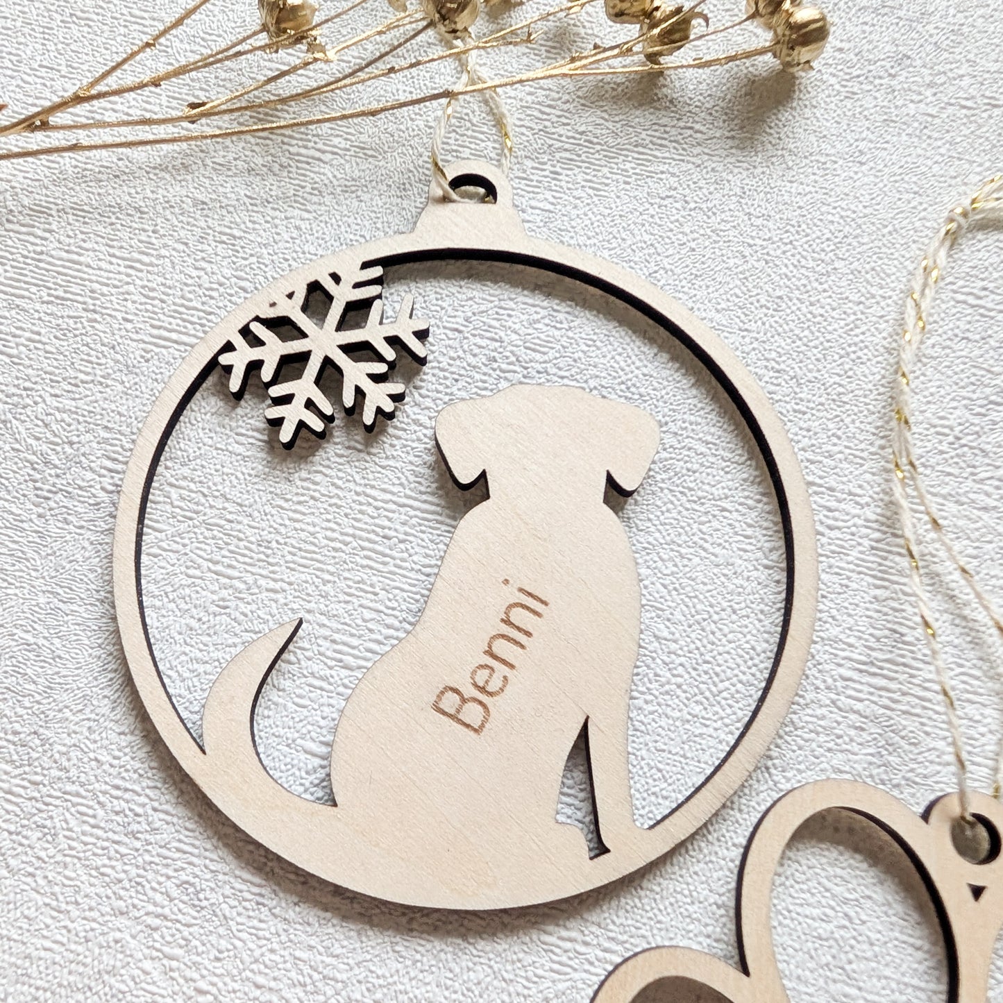 Personalisierte Weihnachtskugel Tiermotiv