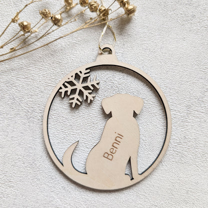 Personalisierte Weihnachtskugel Tiermotiv