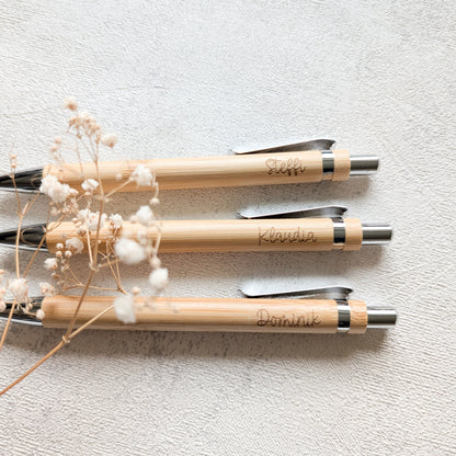 Personalisierter Kugelschreiber aus Bambus