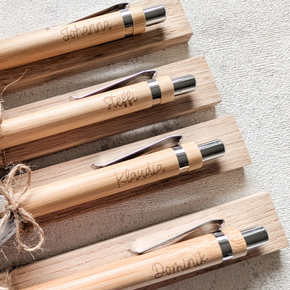 Personalisierter Kugelschreiber aus Bambus
