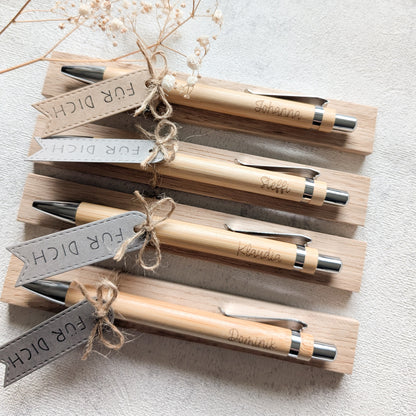 Personalisierter Kugelschreiber aus Bambus