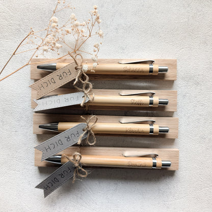 Personalisierter Kugelschreiber aus Bambus