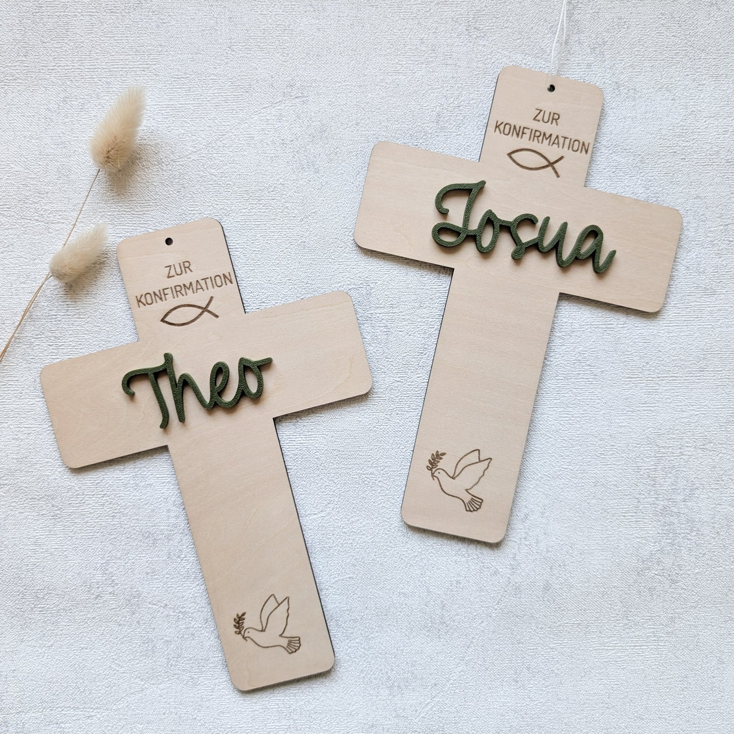 Personalisiertes Holzkreuz Konfi/Kommunion/Taufe