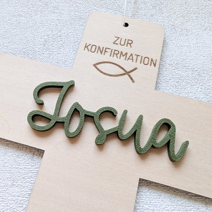 Personalisiertes Holzkreuz Konfi/Kommunion/Taufe