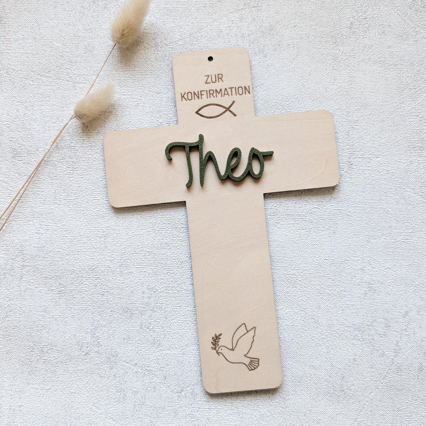 Personalisiertes Holzkreuz Konfi/Kommunion/Taufe