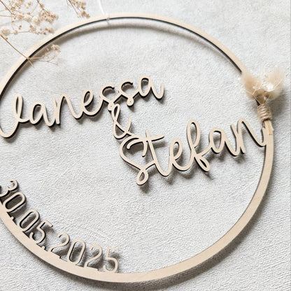 Personalisierter Holzkranz | Hochzeit