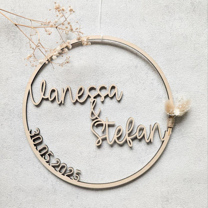 Personalisierter Holzkranz | Hochzeit