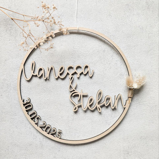 Personalisierter Holzkranz | Hochzeit