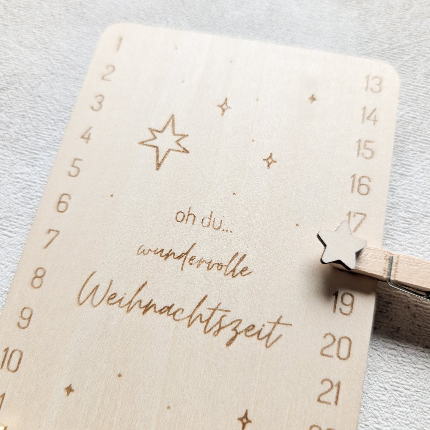 Adventskalender Holzkarte